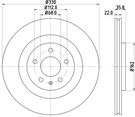 HELLA 8DD 355 129-381 - Tarcza hamulcowa parts5.com