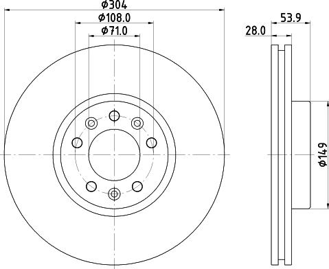 HELLA 8DD 355 125-411 - Kočni disk parts5.com