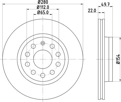 HELLA 8DD 355 127-991 - Brzdový kotúč parts5.com