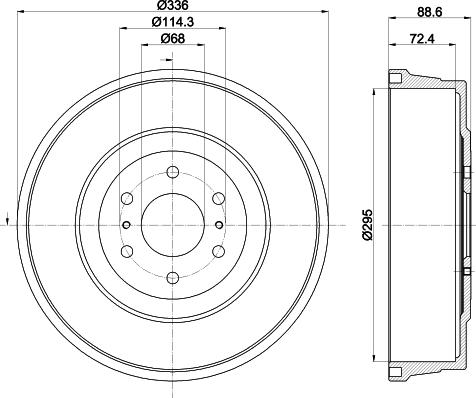 HELLA 8DT 355 303-331 - Tambor de freno parts5.com