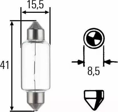 HELLA 8GM 002 091-141 - Bec, lampa mers inapoi parts5.com