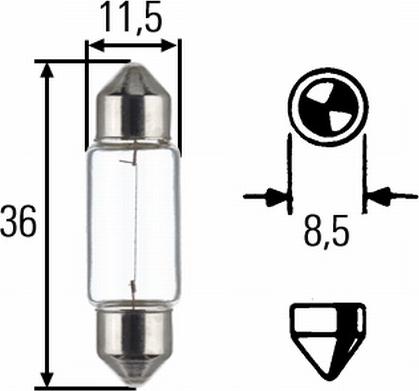 HELLA 8GM 002 092-123 - Żarówka, oświetlenie tablicy rejestracyjnej parts5.com