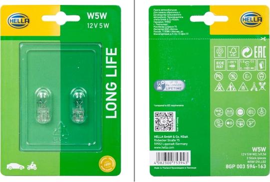 HELLA 8GP 003 594-163 - Ampul, sinyal lambası parts5.com