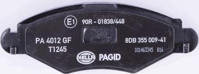 HELLA PAGID 8DB 355 009-411 - Тормозные колодки, дисковые, комплект parts5.com