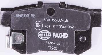 HELLA PAGID 8DB 355 009-581 - Zestaw klocków hamulcowych, hamulce tarczowe parts5.com