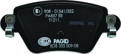 HELLA PAGID 8DB 355 009-081 - Тормозные колодки, дисковые, комплект parts5.com