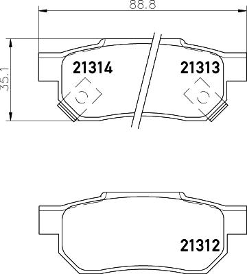 HELLA PAGID 8DB 355 005-731 - Komplet pločica, disk-kočnica parts5.com