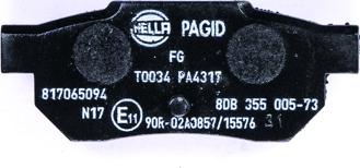 HELLA PAGID 8DB 355 005-731 - Komplet kočnih obloga, disk kočnica parts5.com