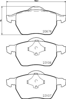 HELLA PAGID 8DB 355 006-921 - Sada brzdových destiček, kotoučová brzda parts5.com