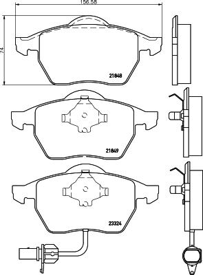 HELLA PAGID 8DB 355 008-911 - Sada brzdových platničiek kotúčovej brzdy parts5.com