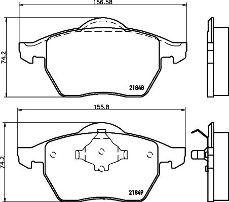 HELLA PAGID 8DB 355 008-001 - Sada brzdových platničiek kotúčovej brzdy parts5.com