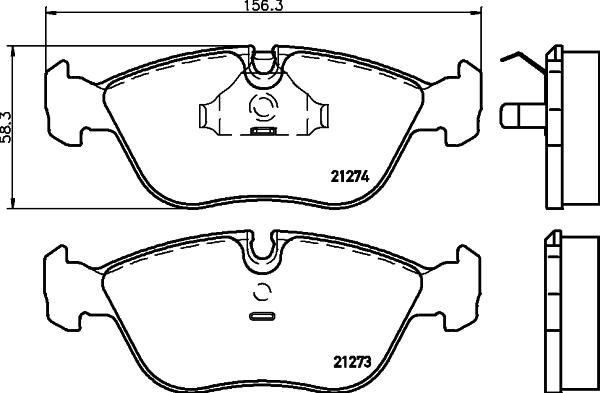 HELLA PAGID 8DB 355 007-721 - Set placute frana,frana disc parts5.com