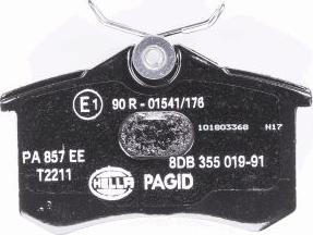 HELLA PAGID 8DB 355 019-911 - Σετ τακάκια, δισκόφρενα parts5.com