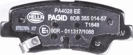 HELLA PAGID 8DB 355 014-571 - Juego de pastillas de freno parts5.com