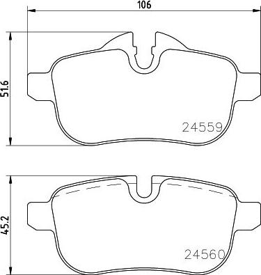 HELLA PAGID 8DB 355 014-621 - Sada brzdových platničiek kotúčovej brzdy parts5.com