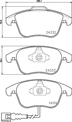 HELLA PAGID 8DB 355 014-031 - Sada brzdových platničiek kotúčovej brzdy parts5.com