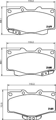 HELLA PAGID 8DB 355 015-351 - Тормозные колодки, дисковые, комплект parts5.com