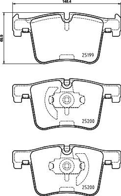 HELLA PAGID 8DB 355 015-781 - Piduriklotsi komplekt,ketaspidur parts5.com