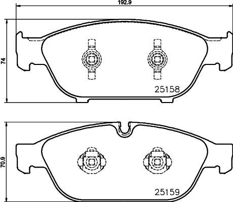 HELLA PAGID 8DB 355 016-031 - Комплект спирачно феродо, дискови спирачки parts5.com