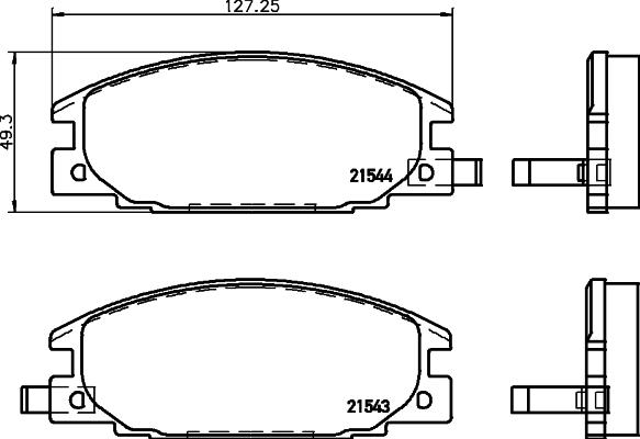 HELLA PAGID 8DB 355 016-341 - Juego de pastillas de freno parts5.com