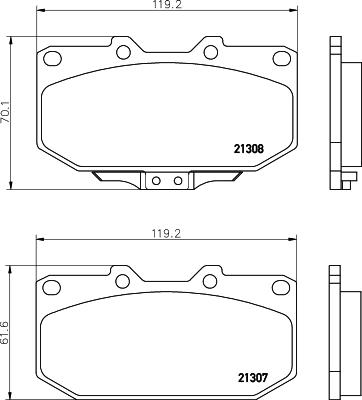 HELLA PAGID 8DB 355 016-791 - Juego de pastillas de freno parts5.com