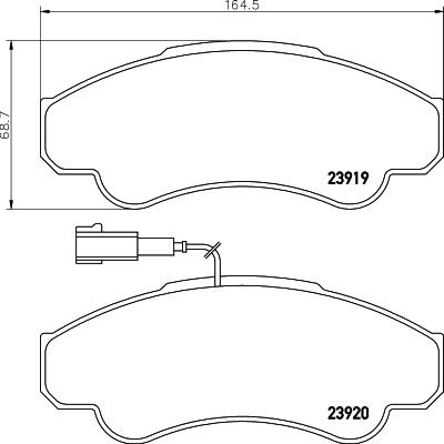 HELLA PAGID 8DB 355 010-401 - Sada brzdových platničiek kotúčovej brzdy parts5.com