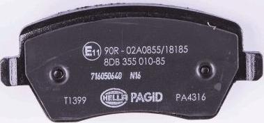 HELLA PAGID 8DB 355 010-851 - Set placute frana,frana disc parts5.com