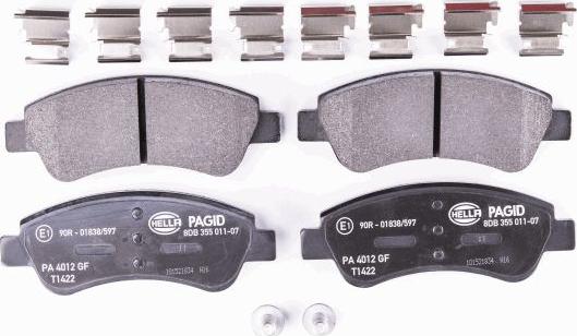 HELLA PAGID 8DB 355 011-071 - Brake Pad Set, disc brake parts5.com