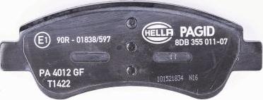 HELLA PAGID 8DB 355 011-071 - Brake Pad Set, disc brake parts5.com