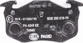 HELLA PAGID 8DB 355 018-951 - Σετ τακάκια, δισκόφρενα parts5.com