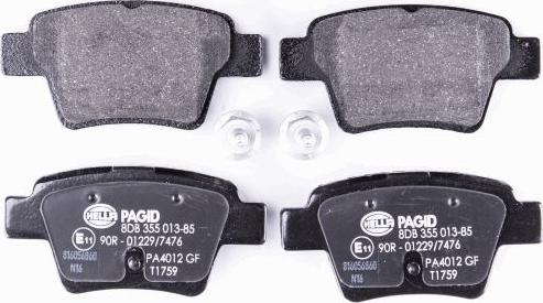 HELLA PAGID 8DB 355 013-851 - Fren balata seti, diskli fren parts5.com