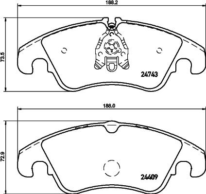 HELLA PAGID 8DB 355 013-751 - Brake Pad Set, disc brake parts5.com