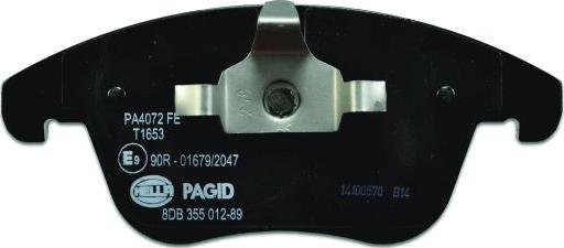 HELLA PAGID 8DB 355 012-891 - Komplet zavornih oblog, ploscne (kolutne) zavore parts5.com