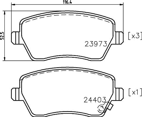 HELLA PAGID 8DB 355 012-301 - Set placute frana,frana disc parts5.com