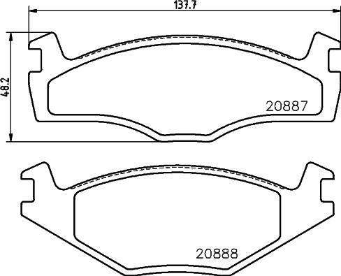 HELLA PAGID 8DB 355 017-521 - Sada brzdových destiček, kotoučová brzda parts5.com