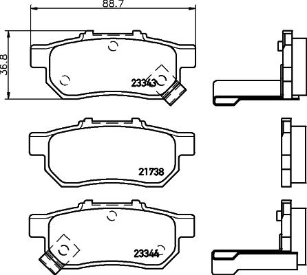 HELLA PAGID 8DB 355 017-151 - Комплект спирачно феродо, дискови спирачки parts5.com