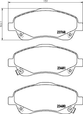 HELLA PAGID 8DB 355 017-321 - Kit de plaquettes de frein, frein à disque parts5.com