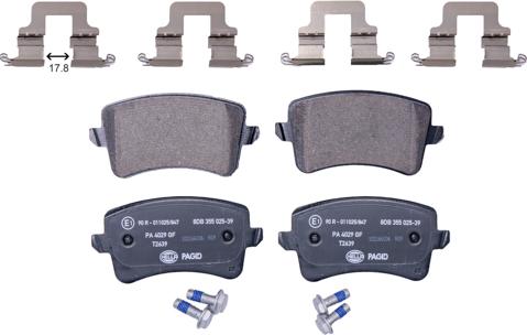 HELLA PAGID 8DB 355 025-391 - Brake Pad Set, disc brake parts5.com