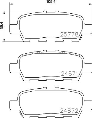 HELLA PAGID 8DB 355 020-401 - Bremsbelagsatz, Scheibenbremse parts5.com