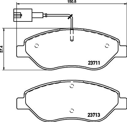 HELLA PAGID 8DB 355 020-561 - Set placute frana,frana disc parts5.com