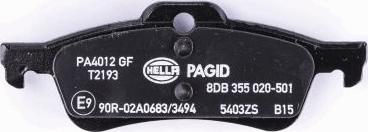 HELLA PAGID 8DB 355 020-501 - Тормозные колодки, дисковые, комплект parts5.com