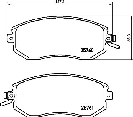 HELLA PAGID 8DB 355 020-891 - Juego de pastillas de freno parts5.com