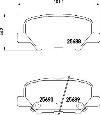 HELLA PAGID 8DB 355 020-291 - Set placute frana,frana disc parts5.com