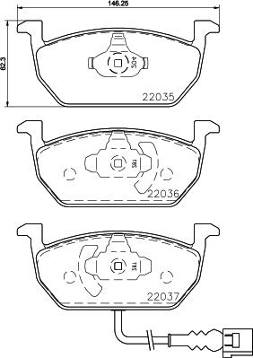 HELLA PAGID 8DB 355 021-951 - Komplet kočnih obloga, disk kočnica parts5.com