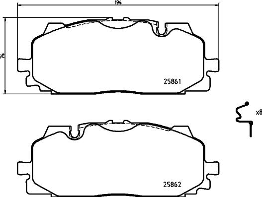 HELLA PAGID 8DB 355 021-641 - Juego de pastillas de freno parts5.com