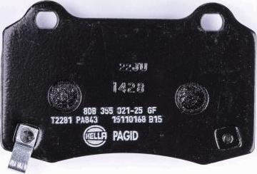 HELLA PAGID 8DB 355 021-251 - Kit de plaquettes de frein, frein à disque parts5.com