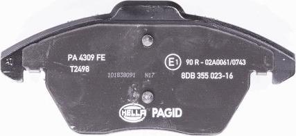 HELLA PAGID 8DB 355 023-161 - Brake Pad Set, disc brake parts5.com