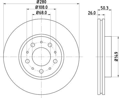 HELLA PAGID 8DD 355 103-681 - Disc frana parts5.com