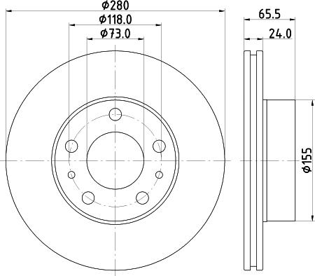 HELLA PAGID 8DD 355 132-141 - Fren diski parts5.com