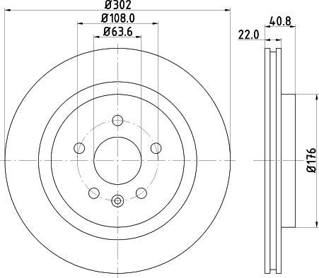 HELLA PAGID 8DD 355 129-551 - Disc frana parts5.com